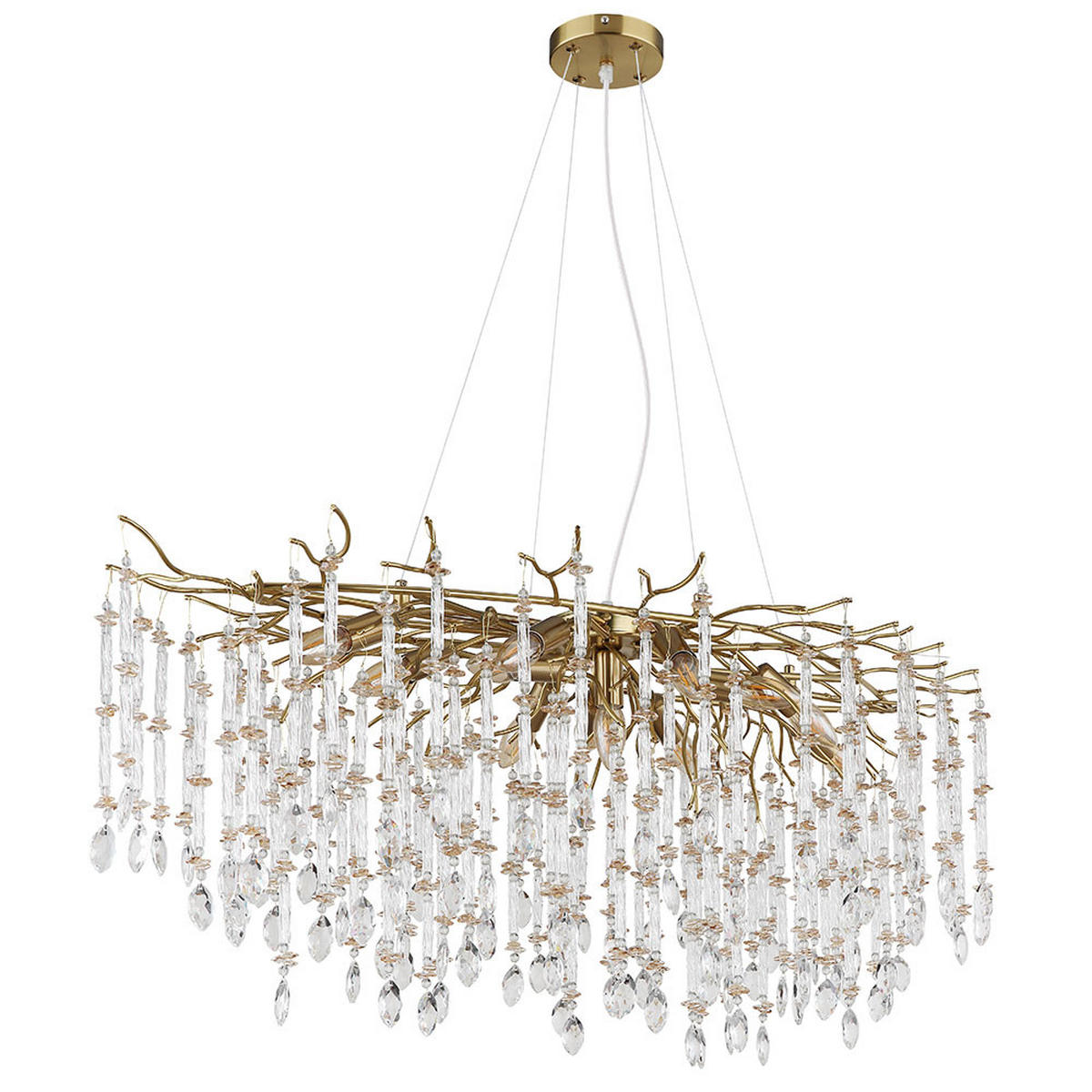 KRONLEUCHTER GLORIA Metall Gold Kristall - Goldfarben, Glas (120/50/120cm) - Globo Lighting