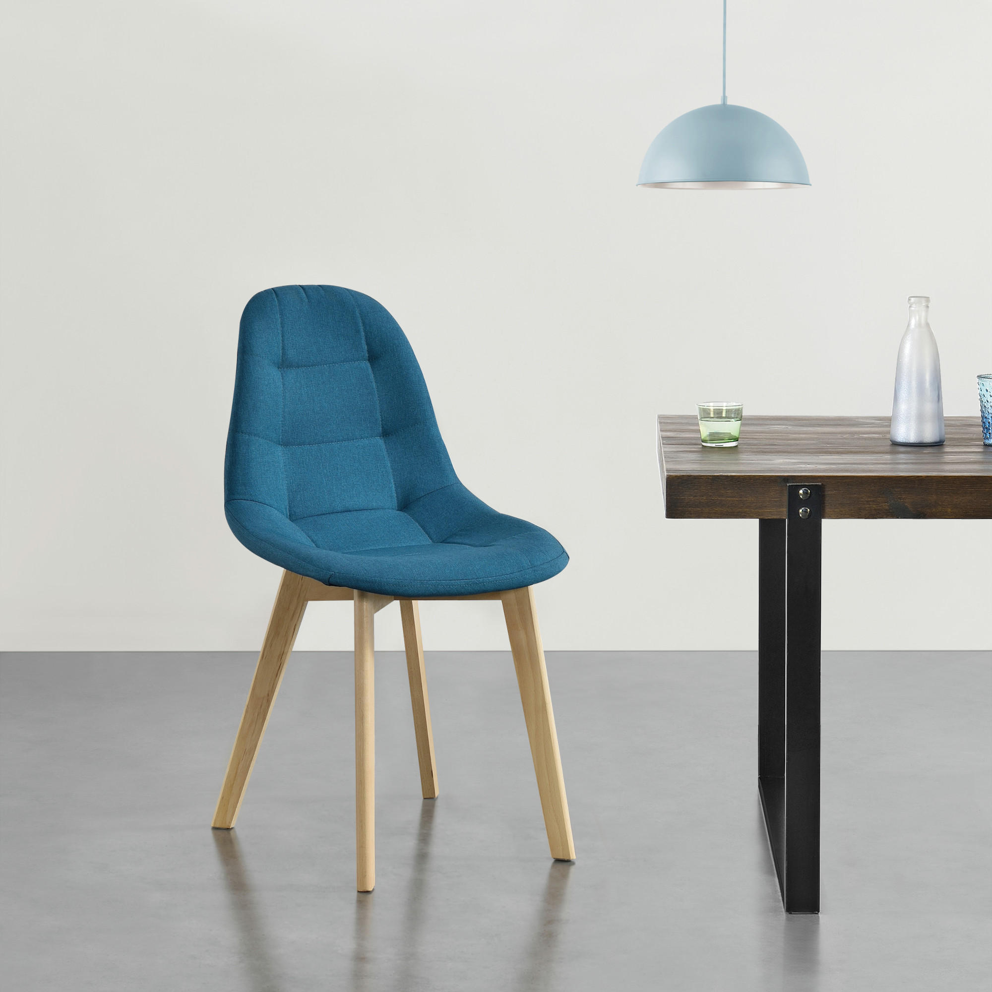 Thumbnail - [en.casa] Esszimmerstuhl, Blau, Textil, 53x86x47 cm, Esszimmer, Stühle, Esszimmerstühle, Vierfußstühle