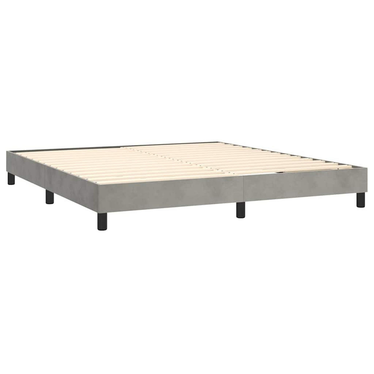 BOXSPRINGBETT 160/200 Cm Grau Samt - Grau, Textil (160/203cm) - vidaXL