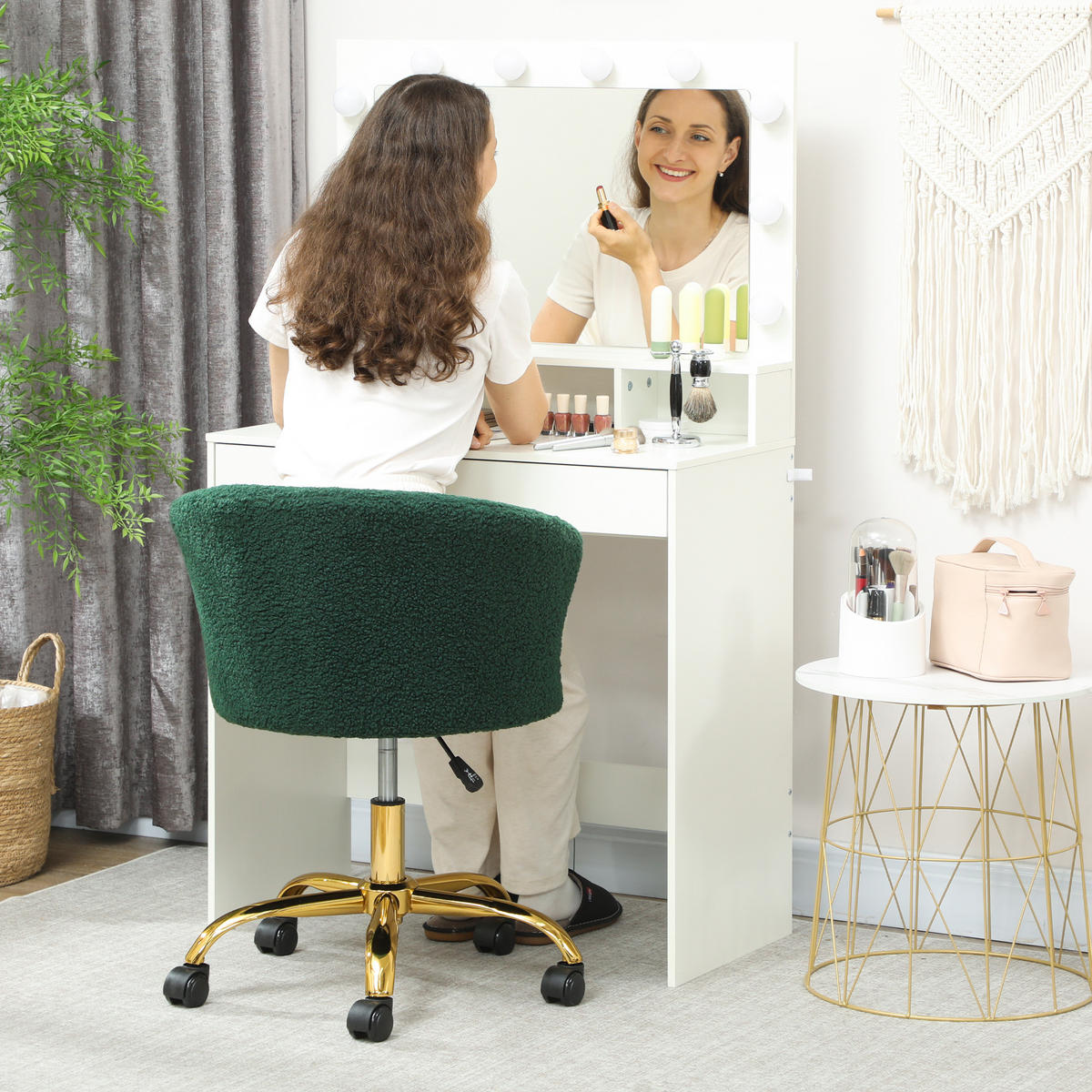 DREHSTUHL DE-11762 ergonomisch höhenverstellbar Grün - Grün, Textil (56/76/58cm) - ComfortXL