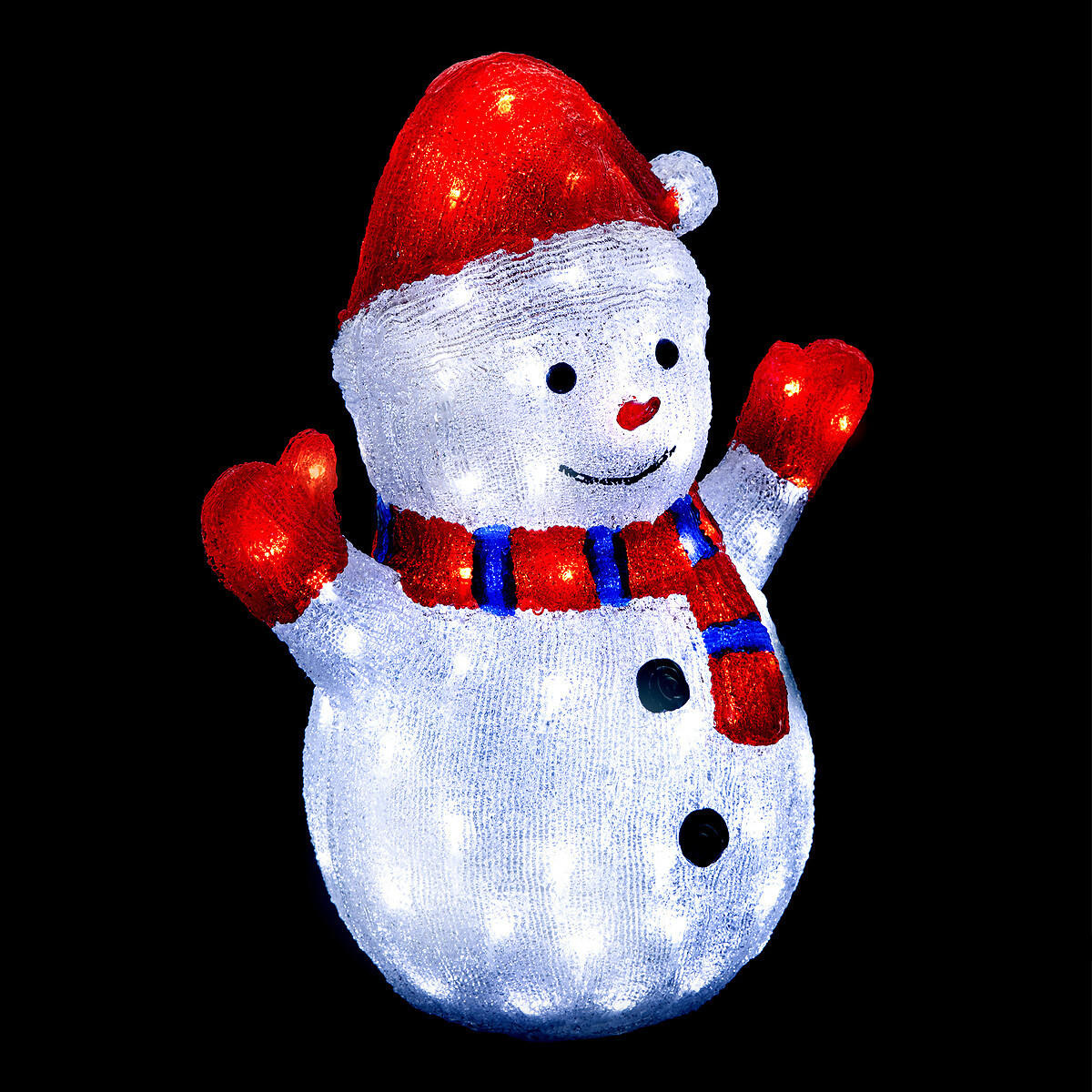 WEIHNACHTSDEKORATION LED-Schneemann 39/25,2/48 cm - Weiß, Kunststoff (25.2/48/39cm) - Fééric Lights and Christmas
