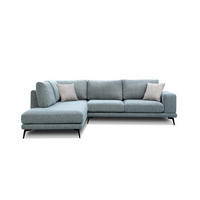 ECKSOFA MEDIOLANE 5-Sitzer, mintgrün - Mintgrün, Holzwerkstoff/Textil (219/282cm) - Courtois Laville