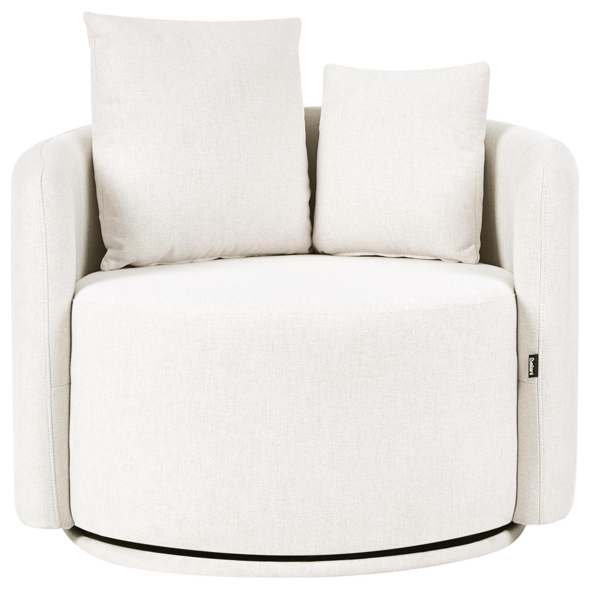 DREHSESSEL Stoff Cremeweiß Ennora - Weiß, Textil (88/67/82cm) - Beliani