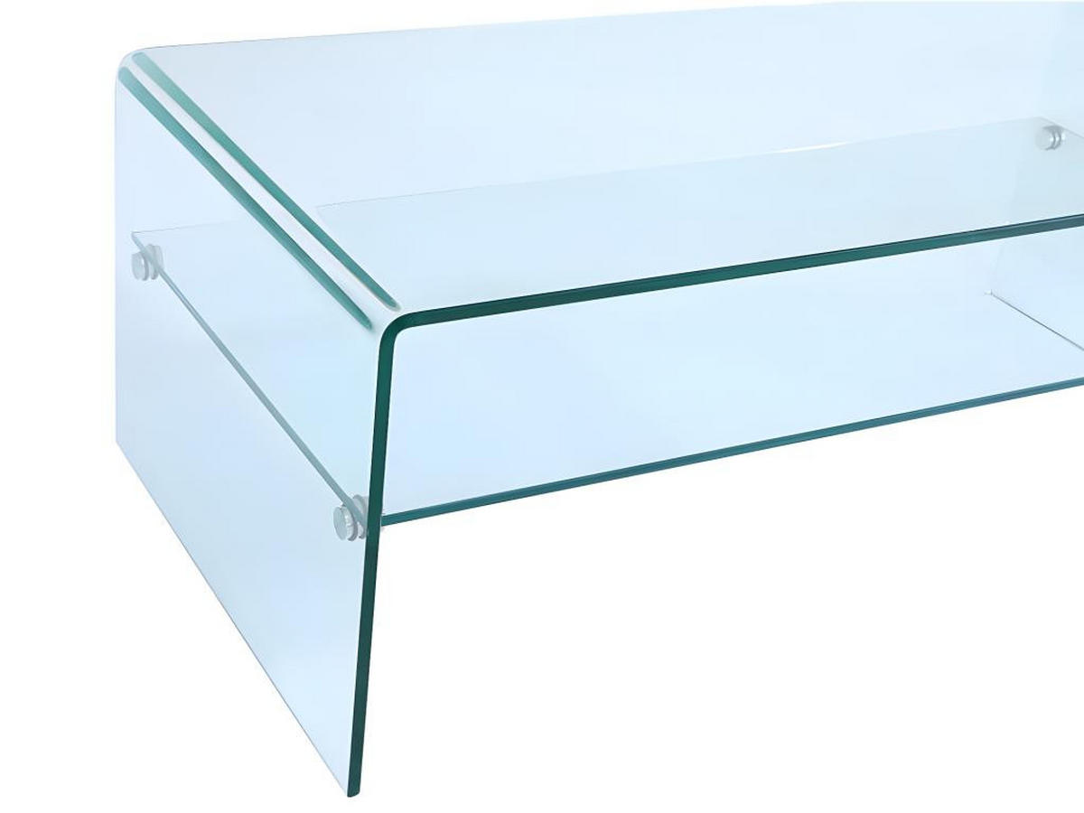 COUCHTISCH - Glas - STILEOS - Transparent, Glas (120/60/43cm) - Vente-Unique