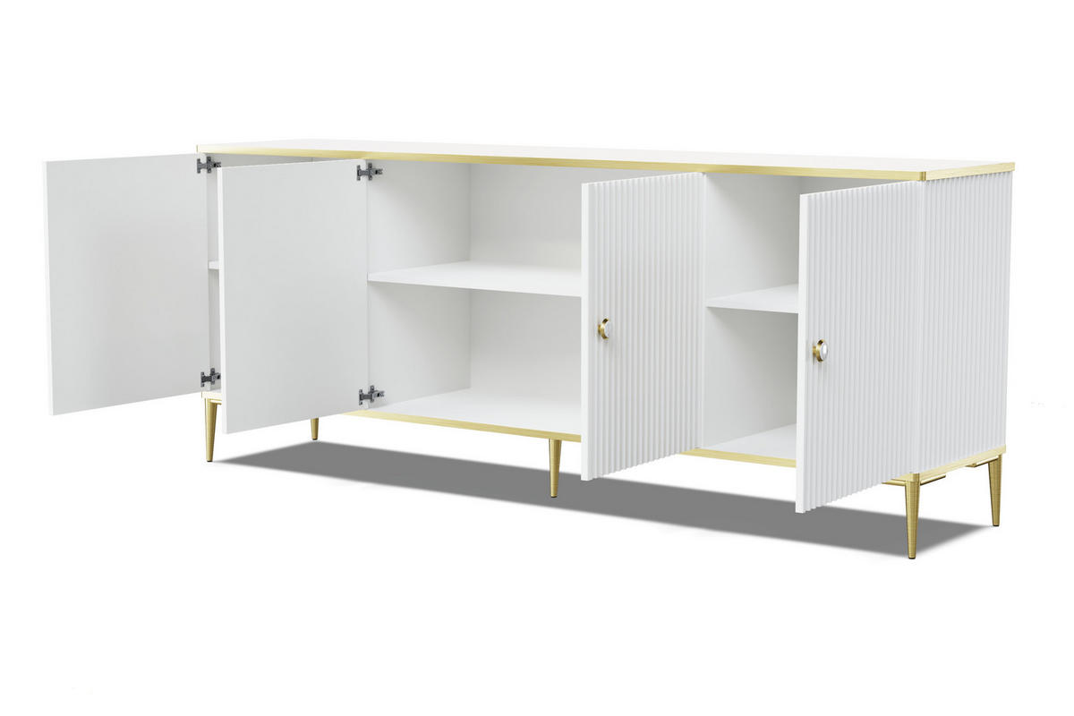 KOMMODE Weiß, Gold 182/73/40 - Weiß, Holzwerkstoff (182/73/40cm) - RAUMHIRSCH FURNITURE