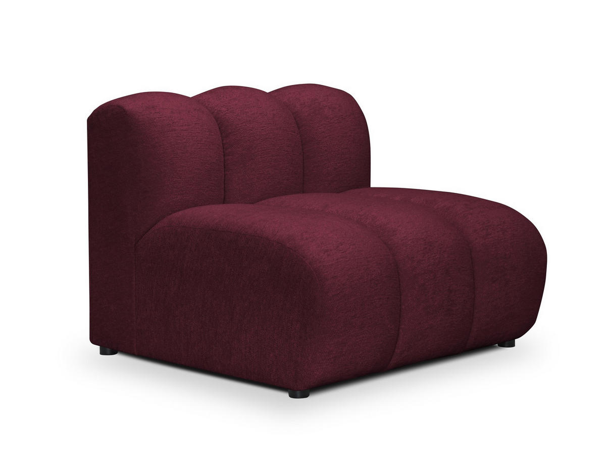 SOFAELEMENT Chenille Stoff Rot - Bordeaux/Schwarz, Holzwerkstoff/Kunststoff (90/70/89cm) - Makamii