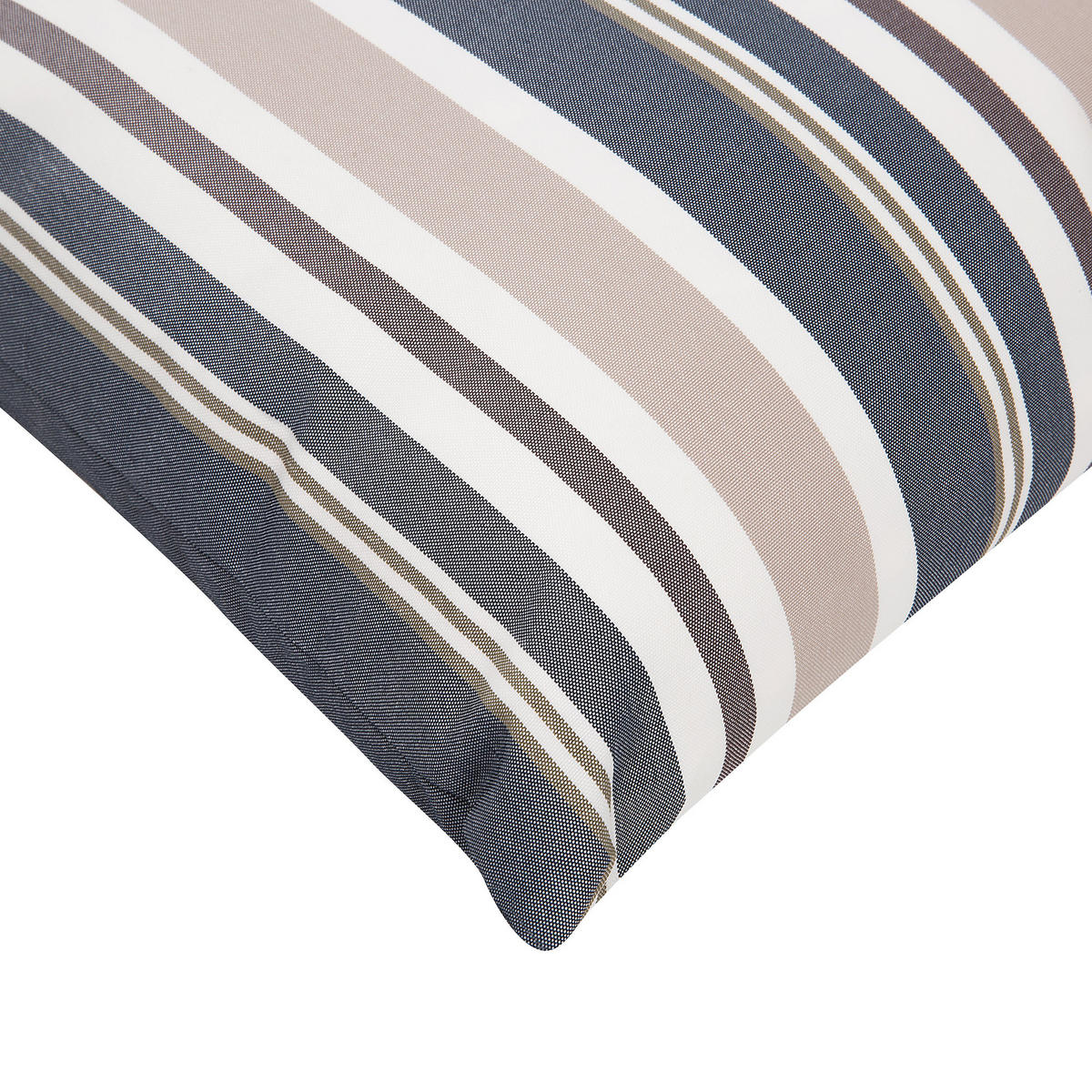 GARTENKISSEN 2er-Set dunkelblau/beige gestreift 40/70 cm Kastos - Hellbraun, Textil (40/70cm) - Beliani