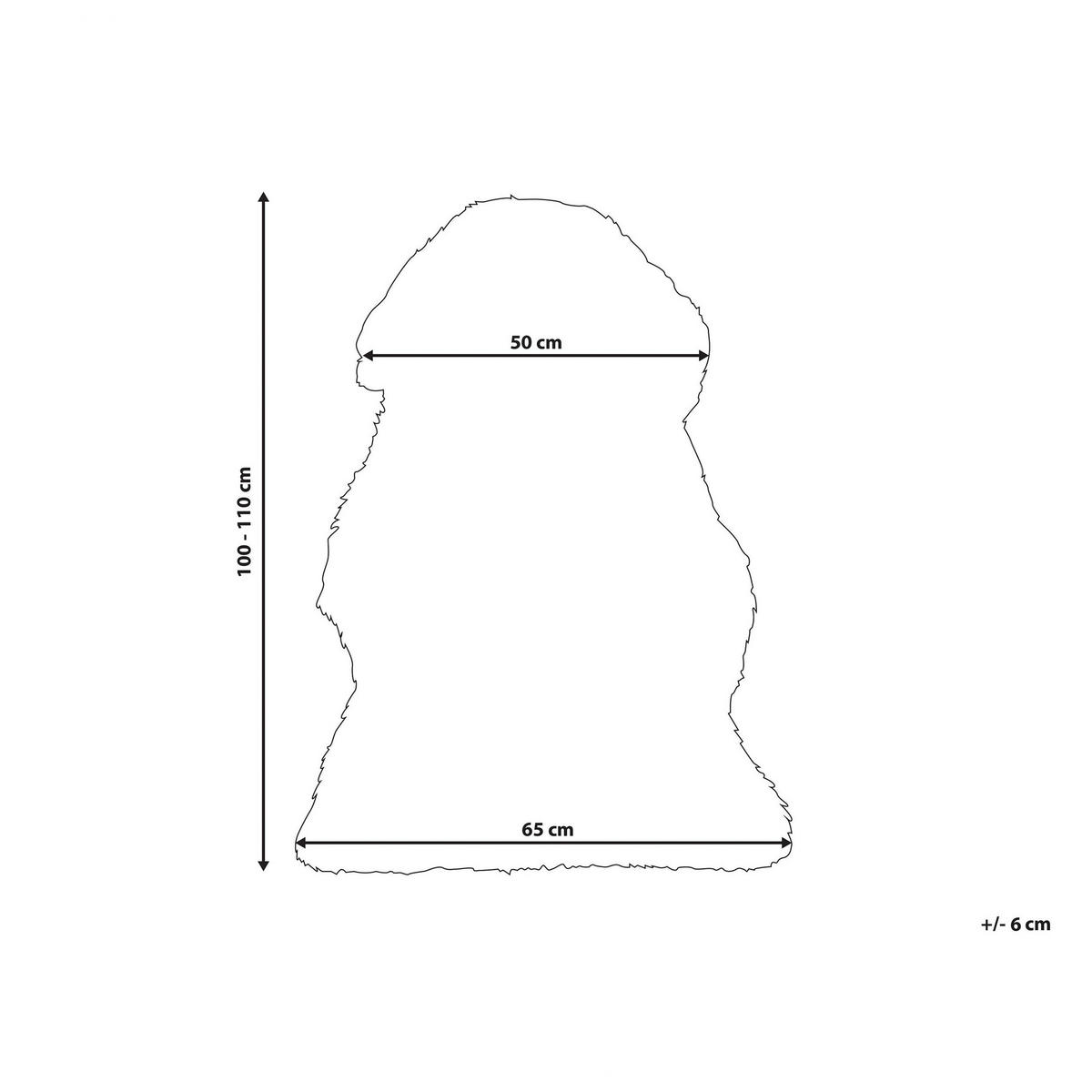 SHAGGY-SCHAFFELL Uluru 100/110/65 cm - Dunkelgrau, Fell (65/100cm) - Beliani