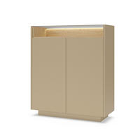 HIGHBOARD Kiro Braun, Hochkommode mit LED - Braun, Holzwerkstoff (103/119/40cm) - Bettso