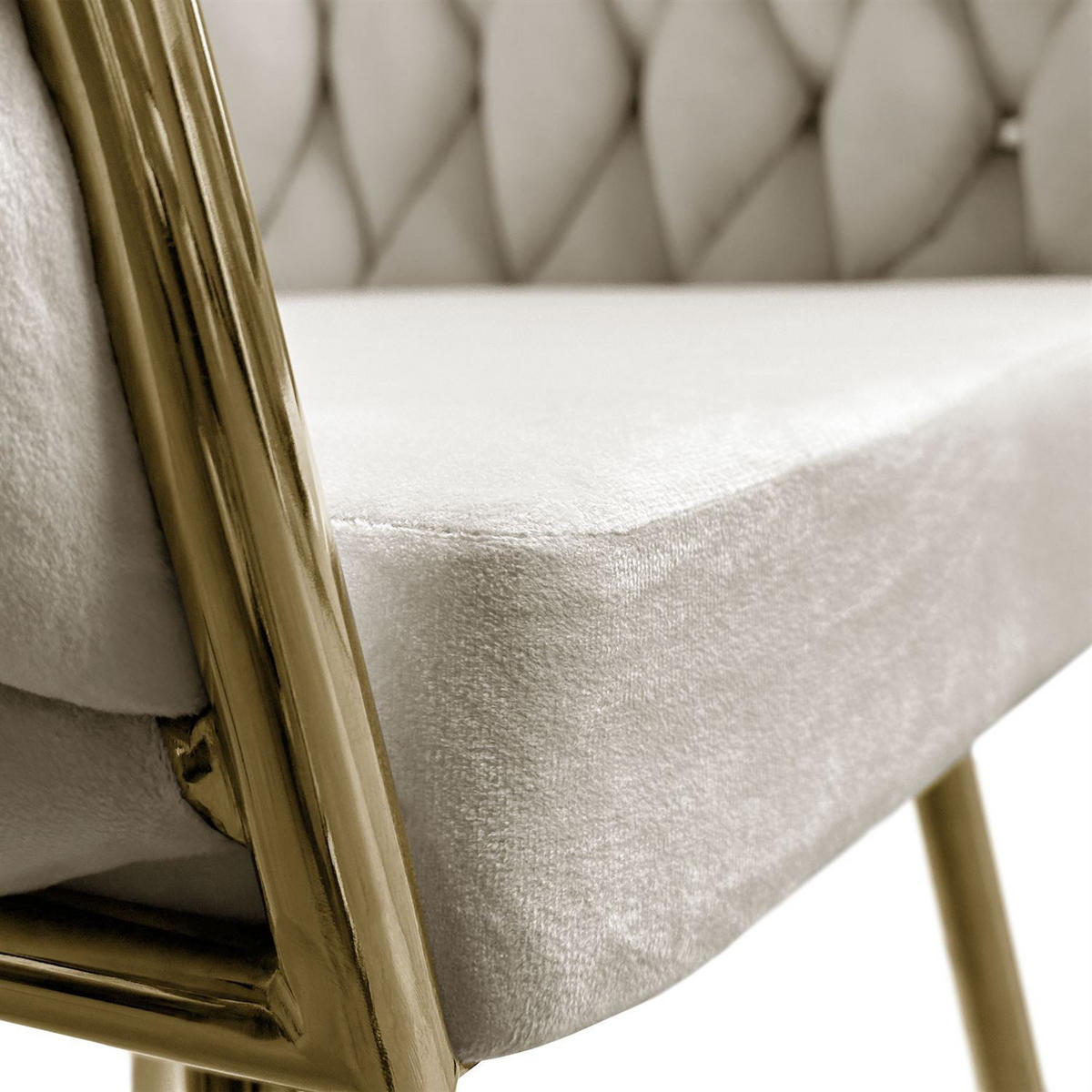 ARMLEHNENSTUHL ROSALIE - Beige/Goldfarben, Textil (65/73/54cm) - Lookway