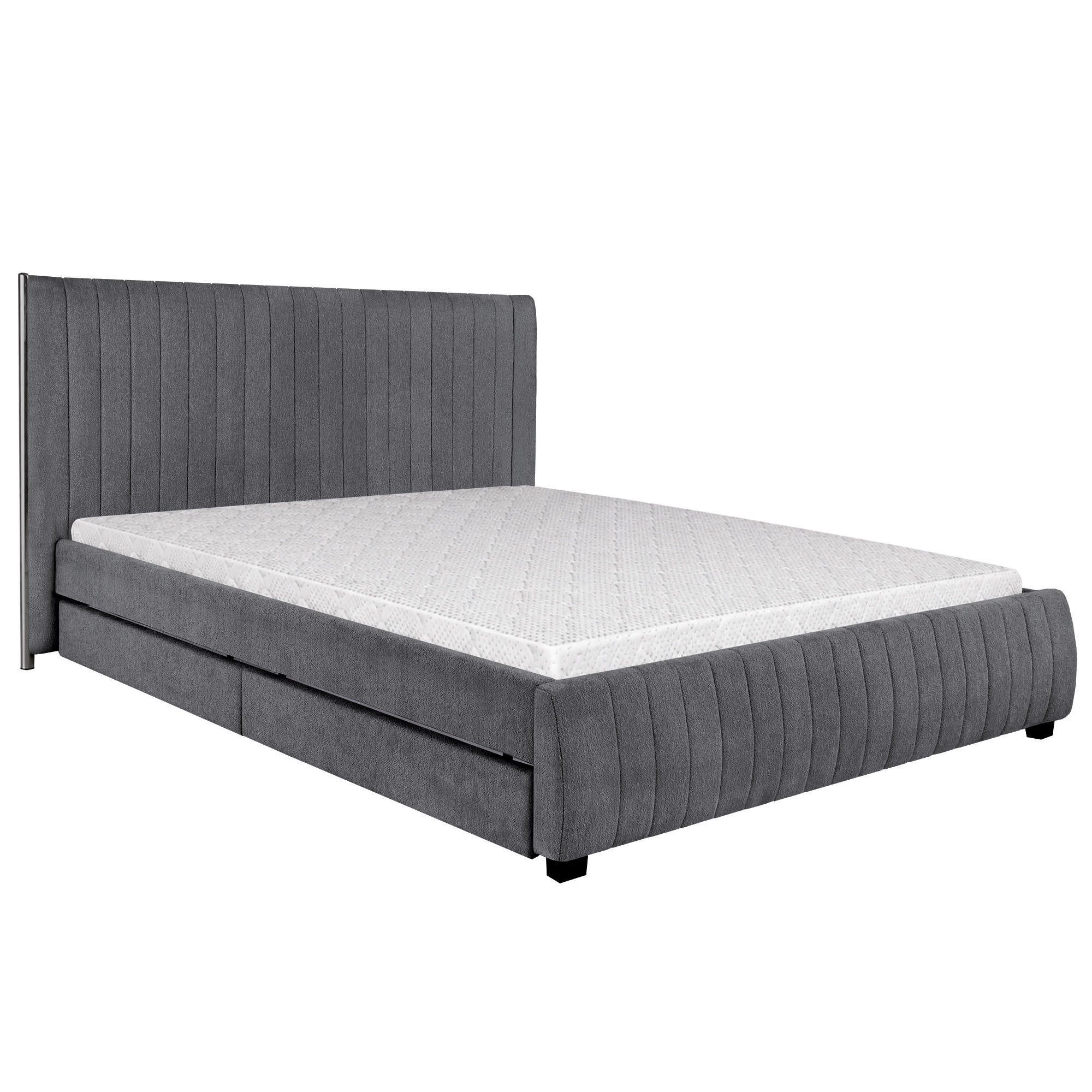 Beautysofa Polsterbett Dunkelgrau 160x200 cm