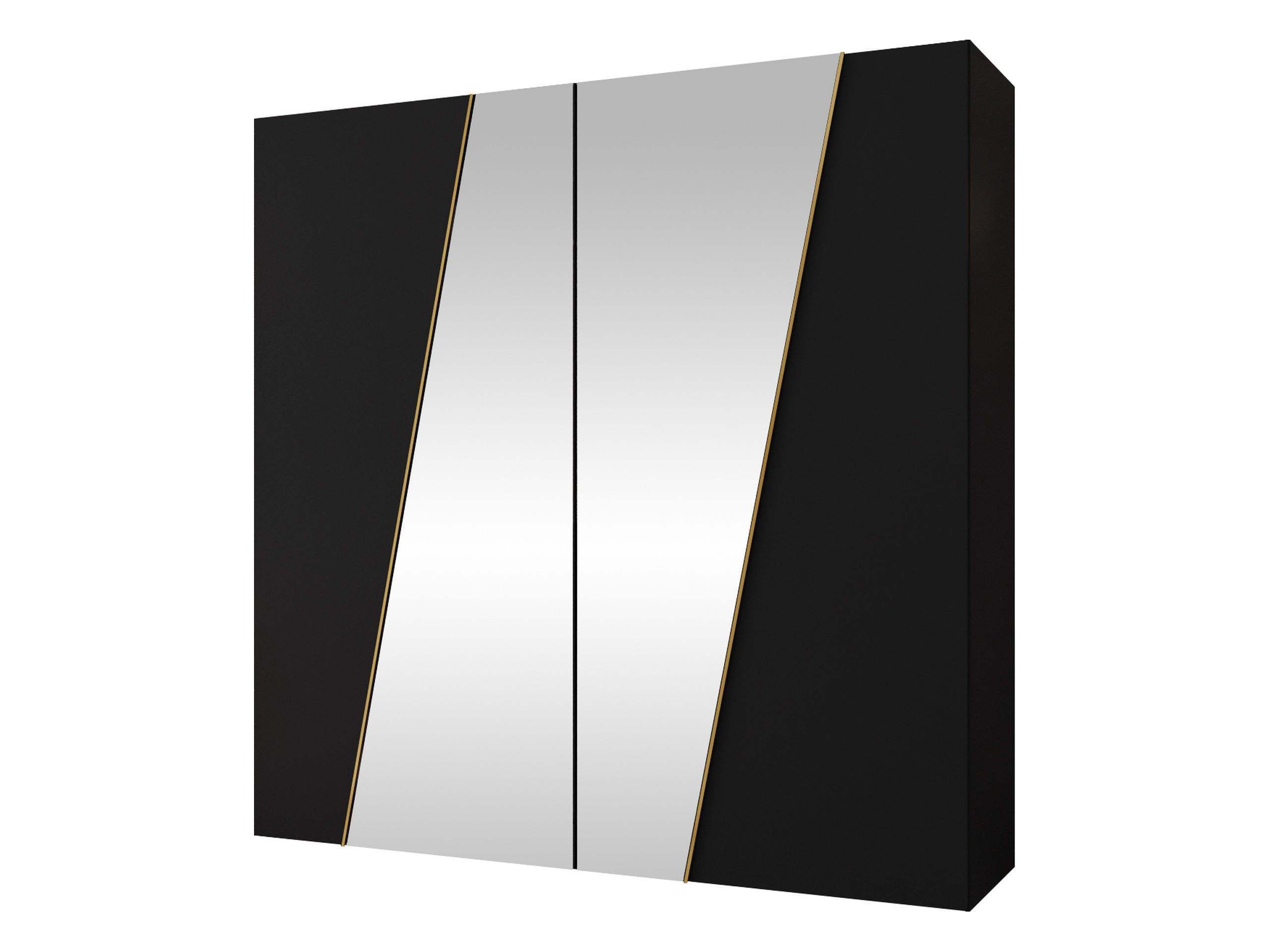 DREHTÜRENSCHRANK Zen 2L 200 cm - Goldfarben/Schwarz, Holzwerkstoff/Kunststoff (200/202/50cm) - MIRJAN24