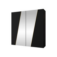 DREHTÜRENSCHRANK Zen 2L 200 cm - Goldfarben/Schwarz, Holzwerkstoff/Kunststoff (200/202/50cm) - MIRJAN24