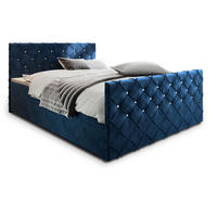 BOXBETT MANDI 180x200 cm mit Matratze und Topper - Blau - Blau, Holz (180/200cm) - MASSENO