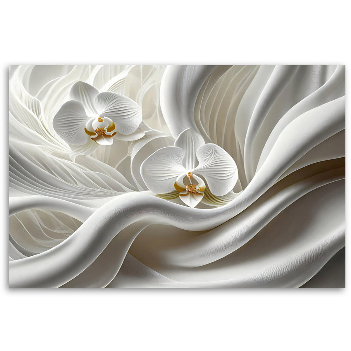 KUNSTDRUCK Weiß 60/40 cm - Weiß, Textil (60/40cm) - KUNSTLOFT