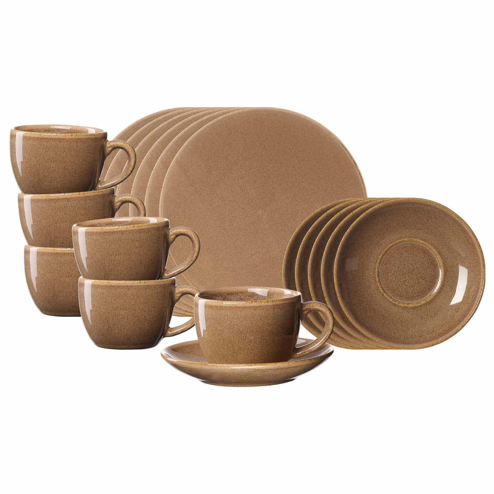 KAFFEESERVICE Sahara Hellbraun 18er Set - Hellbraun, Keramik (1/1/1cm) - Ritzenhoff Breker