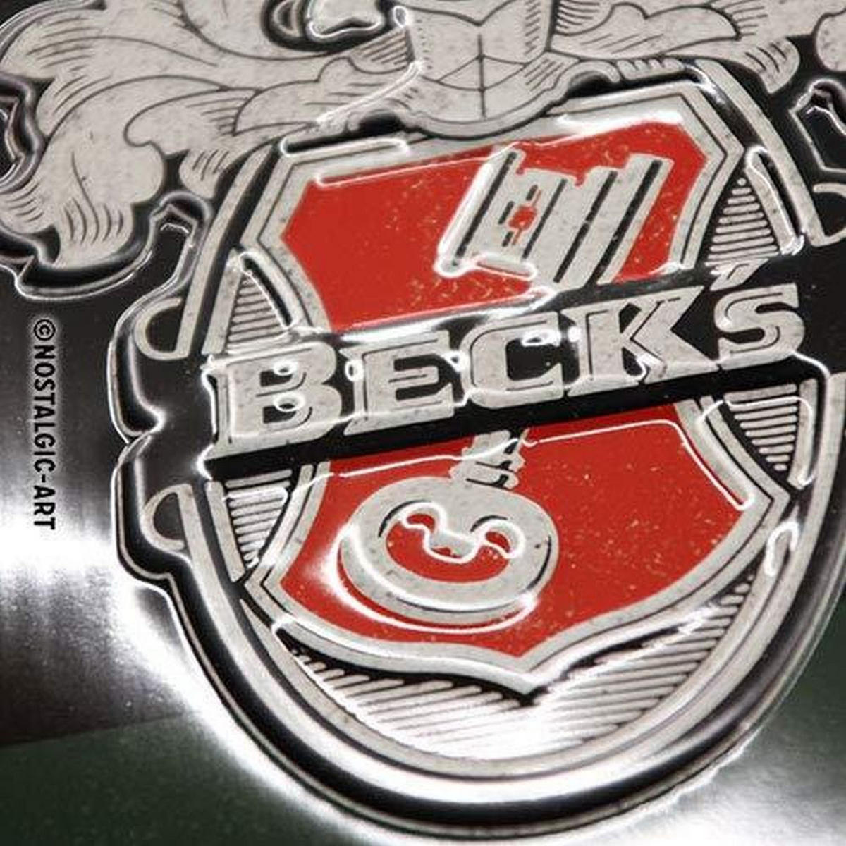 BLECHSCHILD 30/40 cm BECK'S Logo Green - Multicolor, Metall (40/30/0.2cm) - Nostalgic-Art