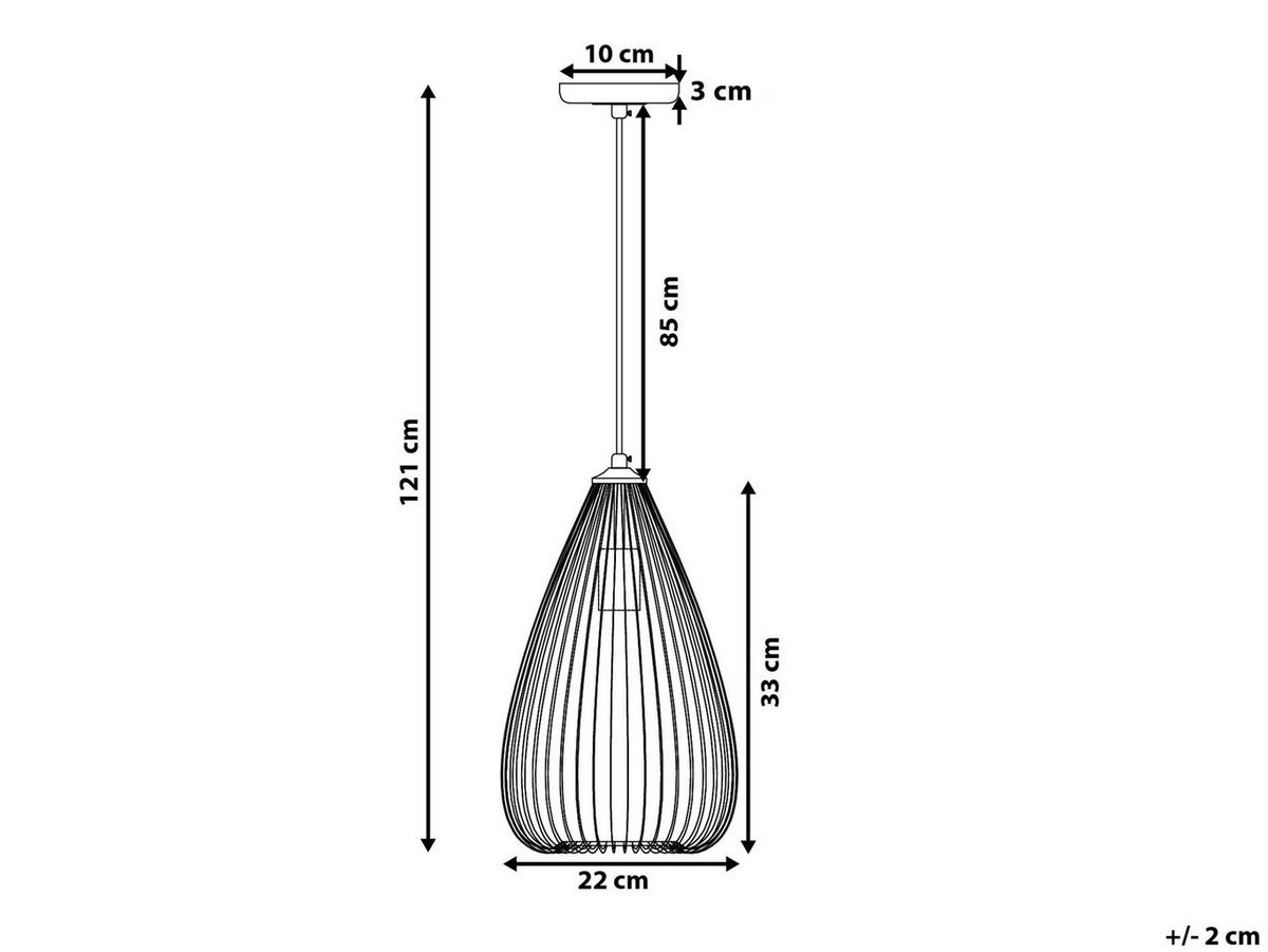 HÄNGELEUCHTE Conca 22/22/120 cm - Schwarz, Metall (22/22/120cm) - Beliani