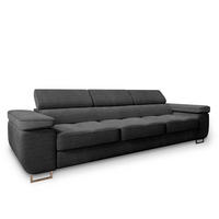 BETTSOFA MOSINE Schwarz Kordstoff mit Schlaffunktion - Anthrazit, Textil (281/87/98cm) - MASSENO