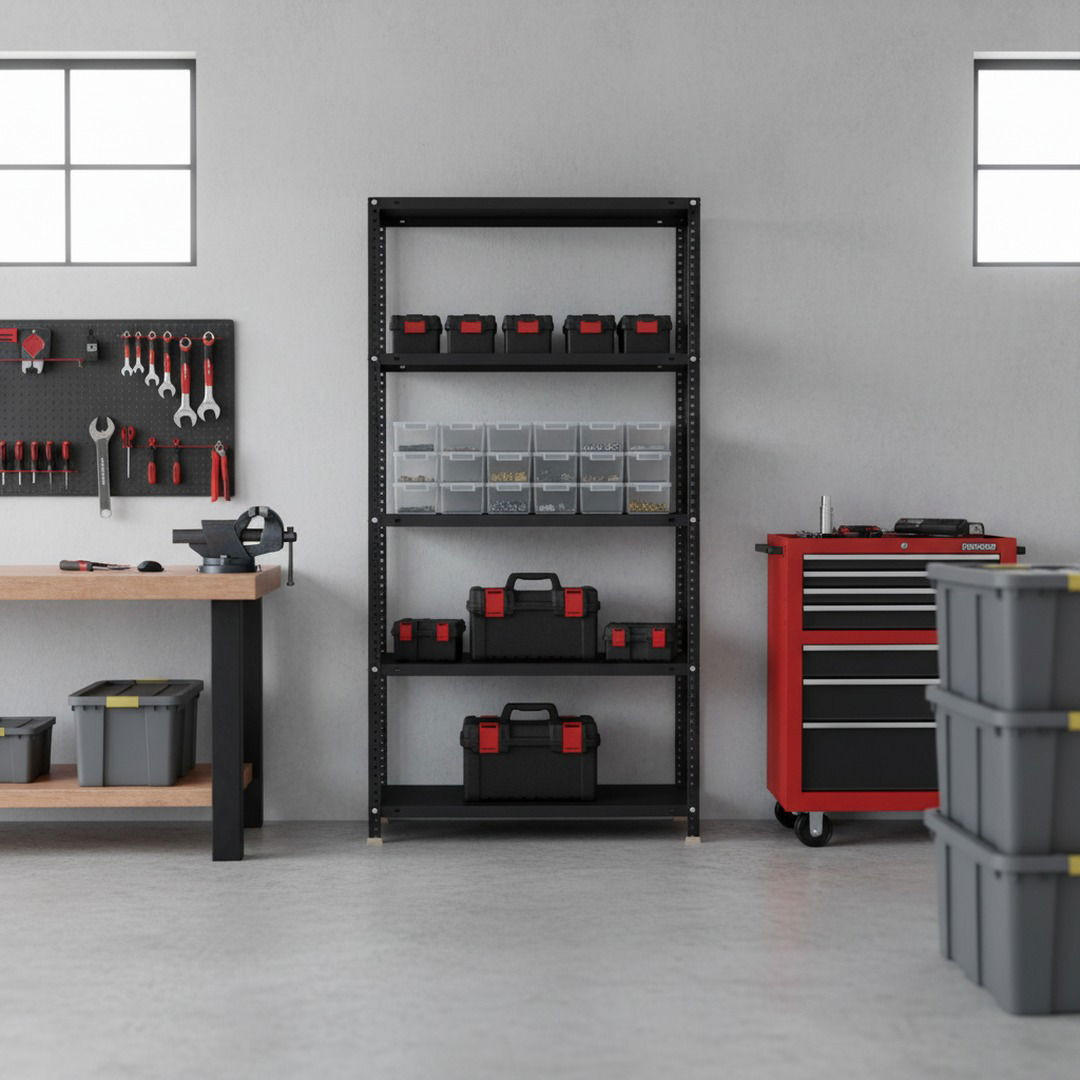 SCHRAUBREGAL PANDA | HxBxT 180x90x50cm | 5 Fachböden | Fachlast 100kg | Anthrazit - Anthrazit, Metall (90/180/50cm) - PROREGAL