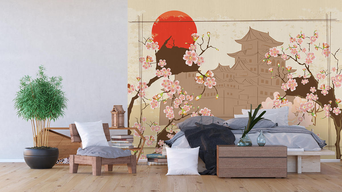 FOTOTAPETE Kirschblüten 375 x 270 cm - Pink, Papier (375/270cm) - Sanders & Sanders