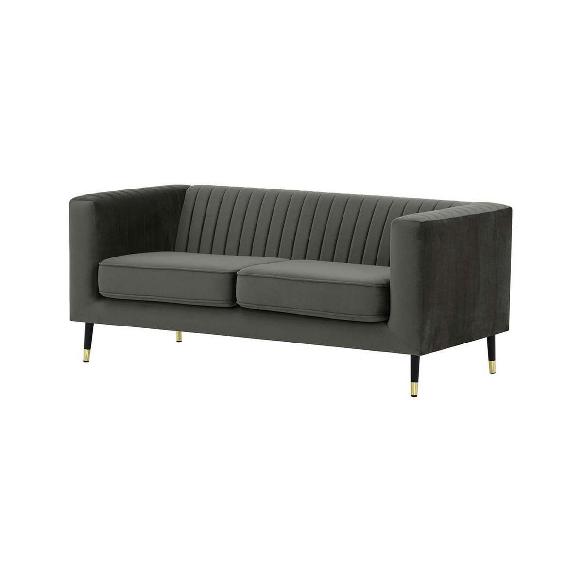 ZWEISITZER-SOFA Slender-Velluto 19 - Dunkelgrau, Holz/Textil (170/71/83cm) - SLF24