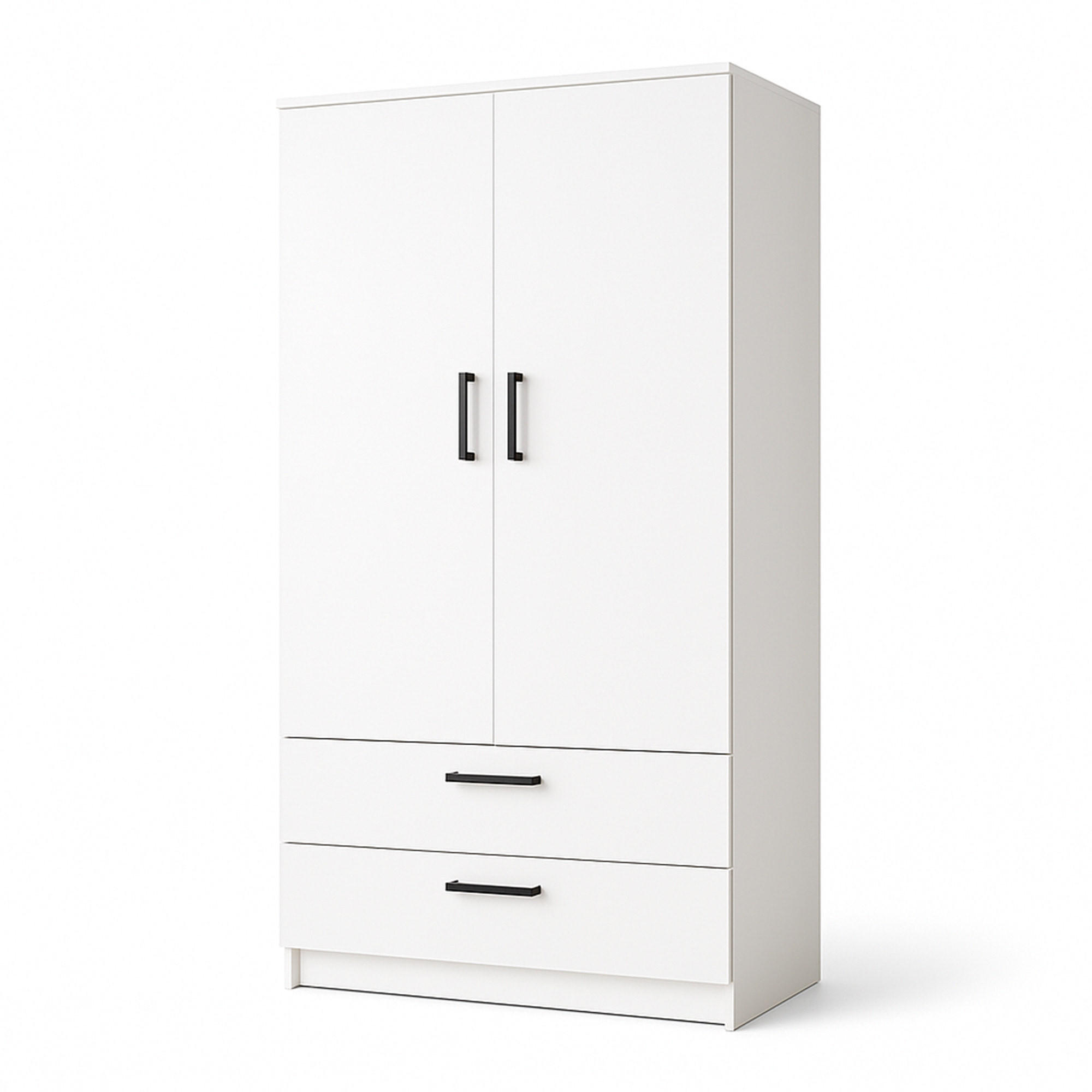 DREHTÜRENSCHRANK Tamara 90 cm, mit Schubladen, 2-türig, weiß - Weiß, Kunststoff (180/180/90cm) - Margaret Hadas24