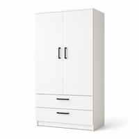 DREHTÜRENSCHRANK Tamara 90 cm, mit Schubladen, 2-türig, weiß - Weiß, Kunststoff (180/180/90cm) - Margaret Hadas24