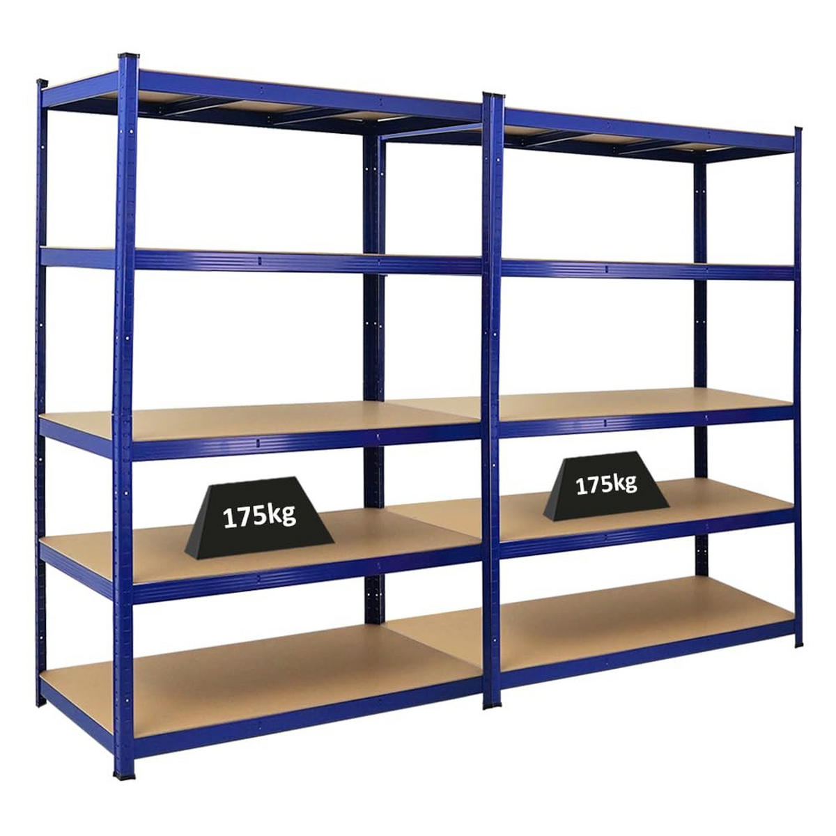 SCHWERLASTREGAL Taurus 2er-Set mit 2x 180x120x60 cm Fachlast 175 kg Blau - Blau, Metall (240/180/60cm) - PROREGAL