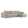 ECKSOFA Rechts Samt Stoff Creme - Perlmutt/Lila, Kunststoff/Textil (314/167cm) - Makamii