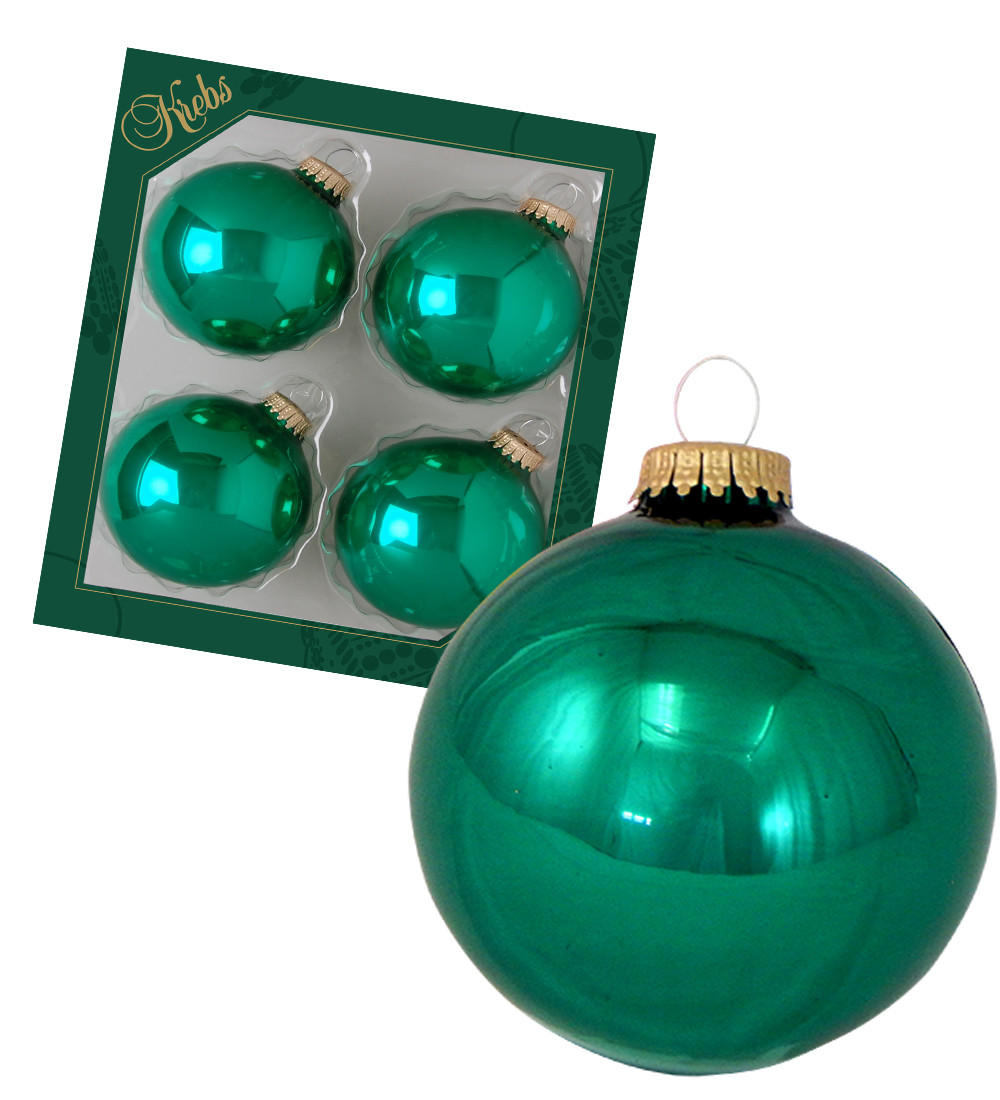 Krebs Glas Lauscha Christbaumkugeln Grün 8x8x8 cm