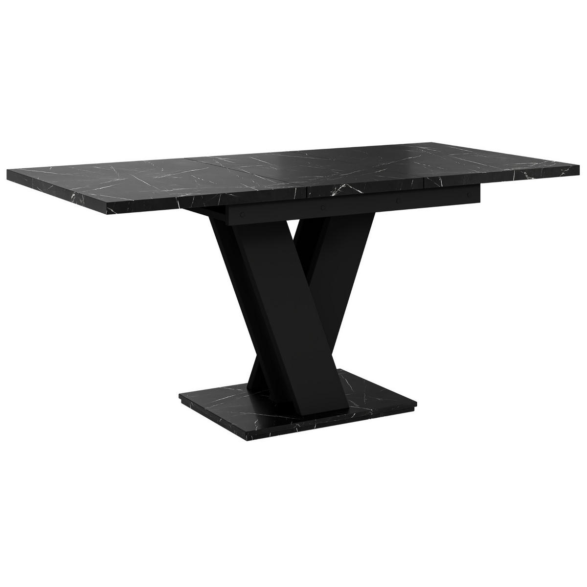 ESSTISCH Royal Schwarz Marmoptik Ausziehbar 120 - 160 cm - Schwarz, Holzwerkstoff (120/80/75cm) - PROSPERO