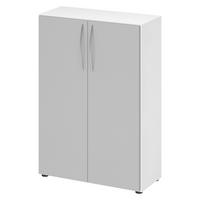 AKTENSCHRANK - 3 Ordnerhöhen 35/80/114,4 cm in Weiß/Grau - Weiß/Grau, Holzwerkstoff (80/114.4/35cm) - bümö