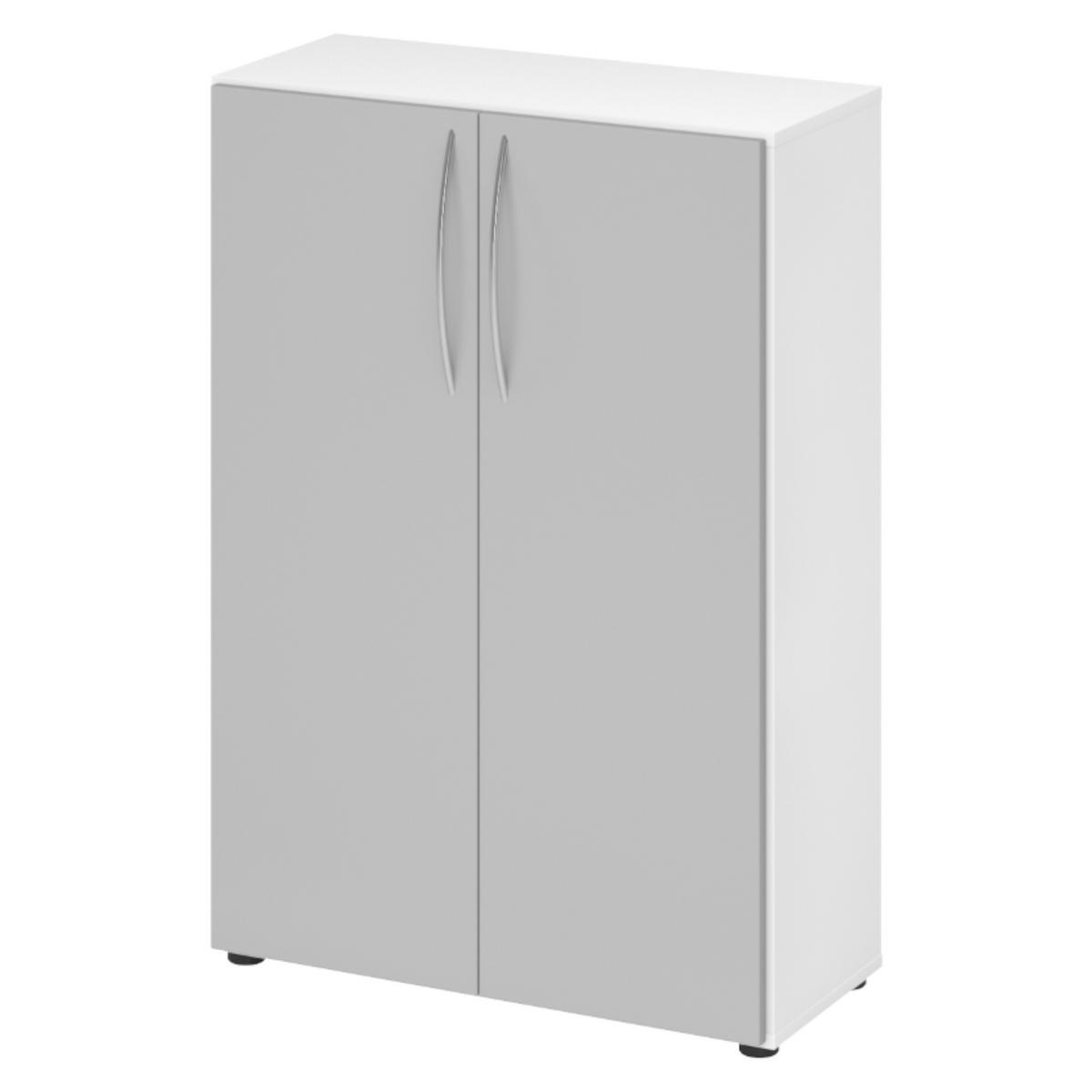 AKTENSCHRANK - 3 Ordnerhöhen 35/80/114,4 cm in Weiß/Grau - Weiß/Grau, Holzwerkstoff (80/114.4/35cm) - bümö