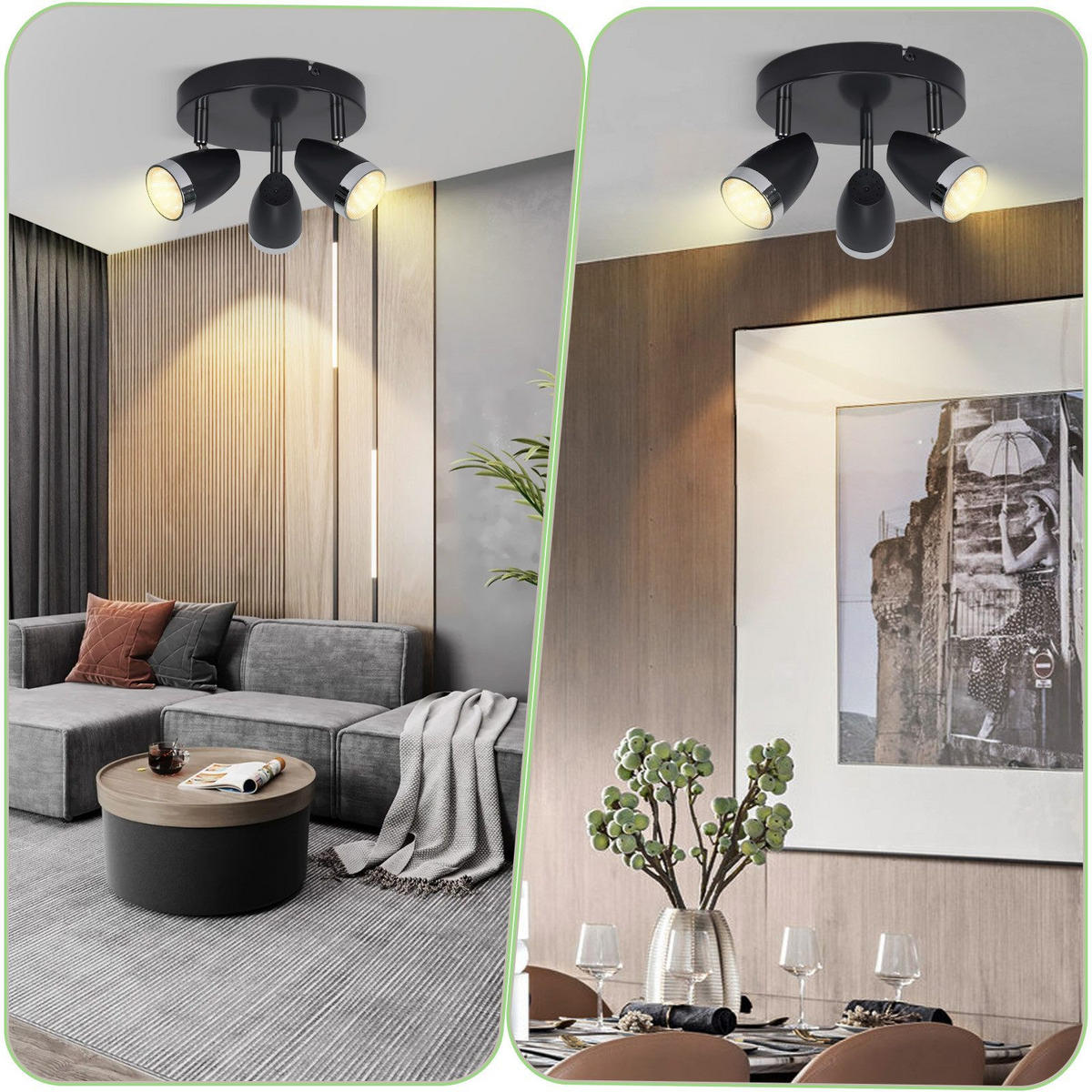LED-DECKENLEUCHTE Leavens 60/15.5/19cm - Dunkelgrau, Metall (60/15.5/19cm) - Nettlife