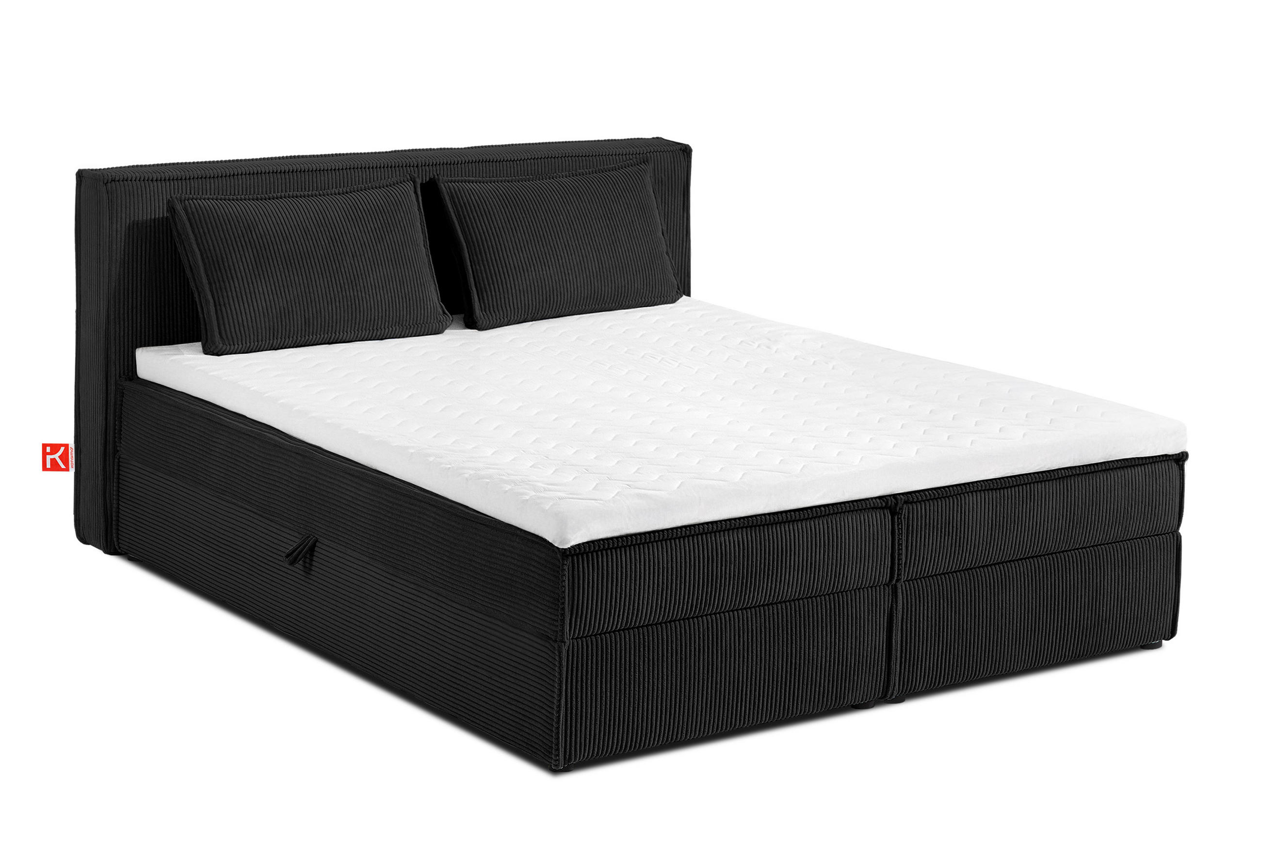 BOXSPRINGBETT ROTI mit Stauraum, schwarz - Schwarz, Holz/Holzwerkstoff (160/200cm) - KONSIMO®
