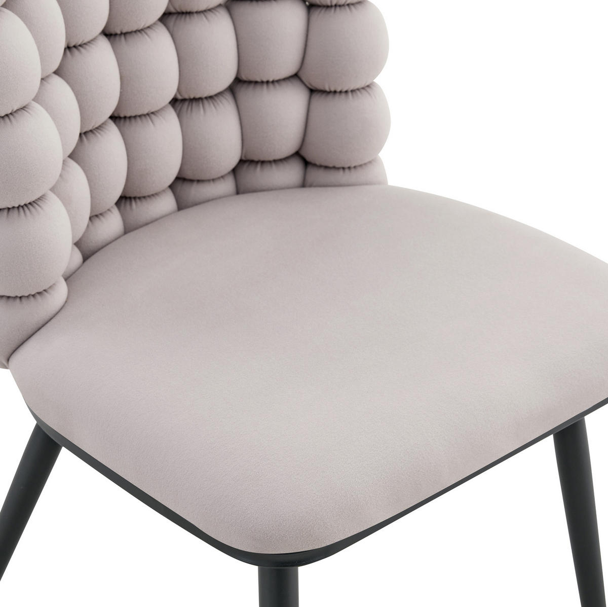 ESSZIMMERSTUHL 2er-Set Samt Light Gray mit Metallbeinen - Hellgrau, Metall (48/88/54cm) - Meubliv