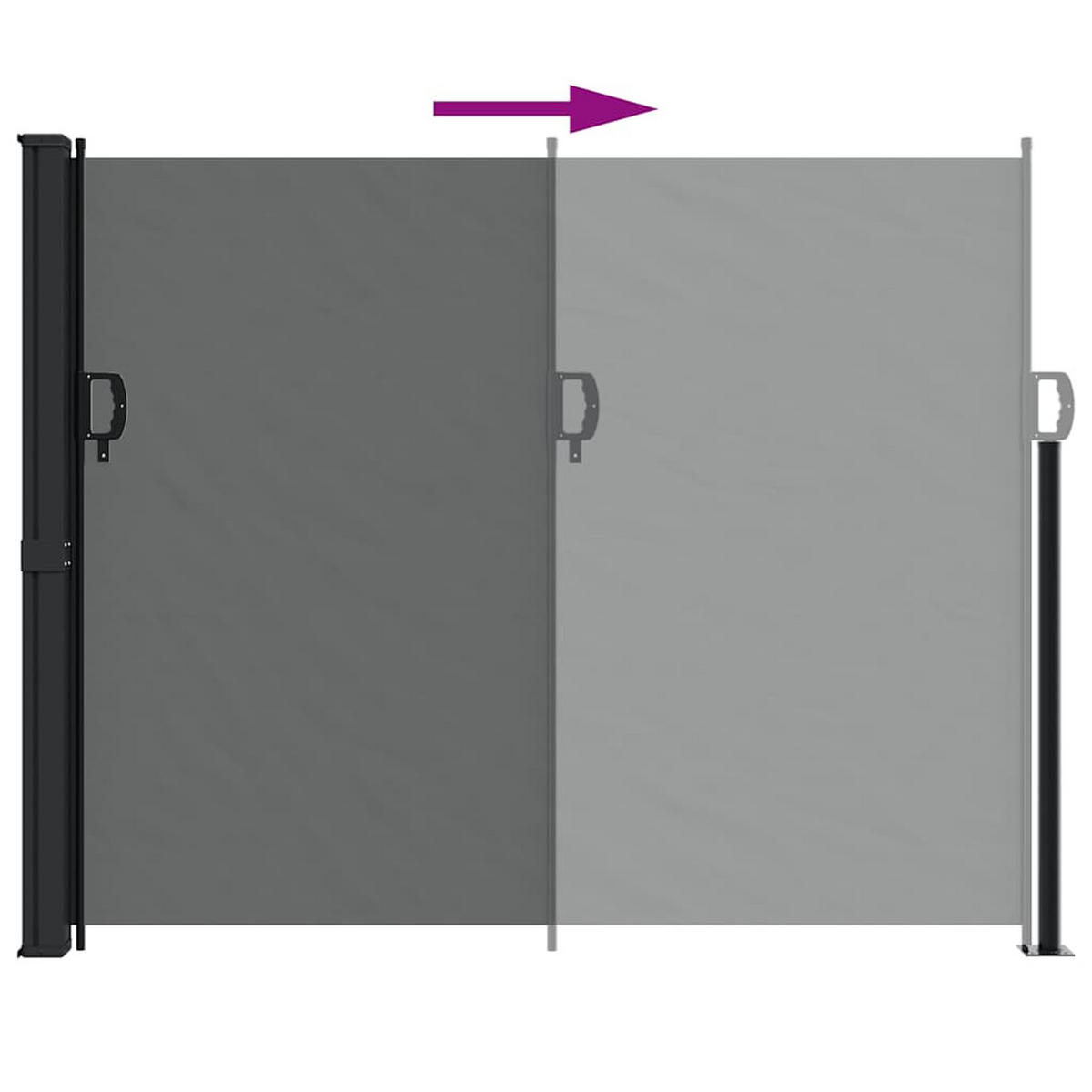 SEITENMARKISE Ausziehbare Anthrazit 160/300 Cm - Anthrazit, Textil (160/300cm) - vidaXL