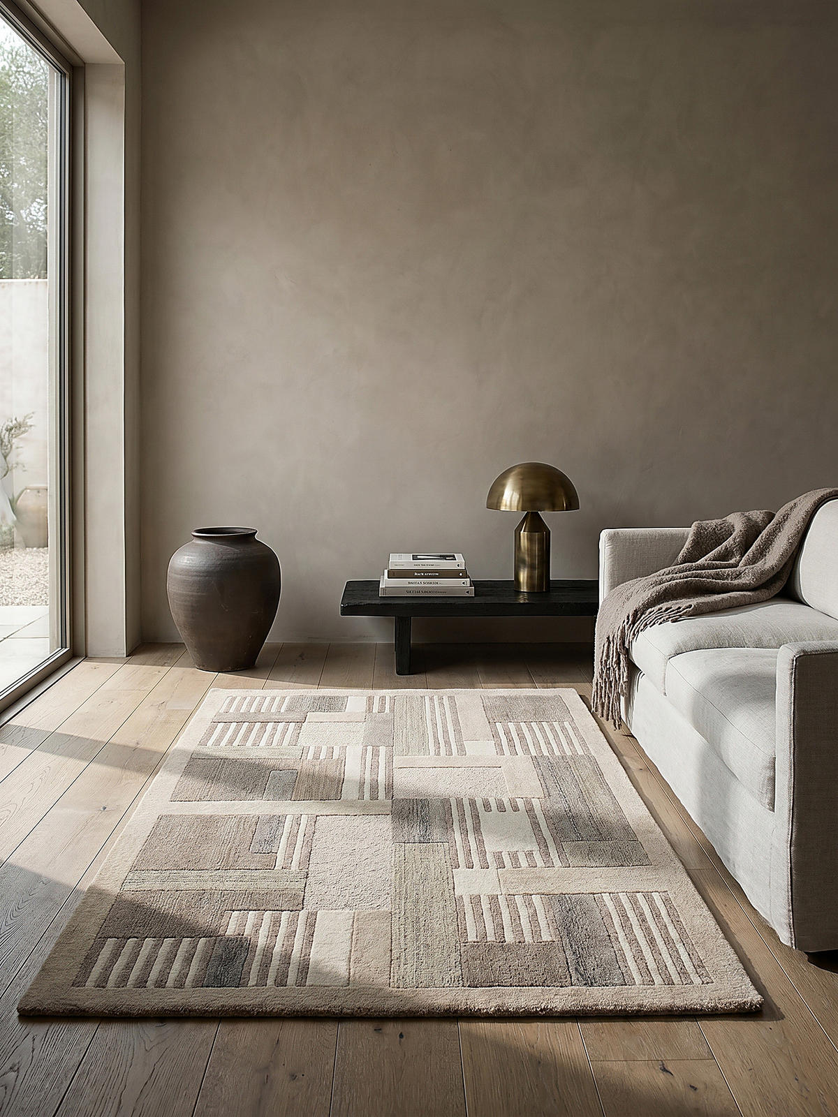 WOLLTEPPICH EDALE, geometrisch, Natur, 200 x 300 cm - Beige, Textil (200/300cm) - KADIMA DESIGN