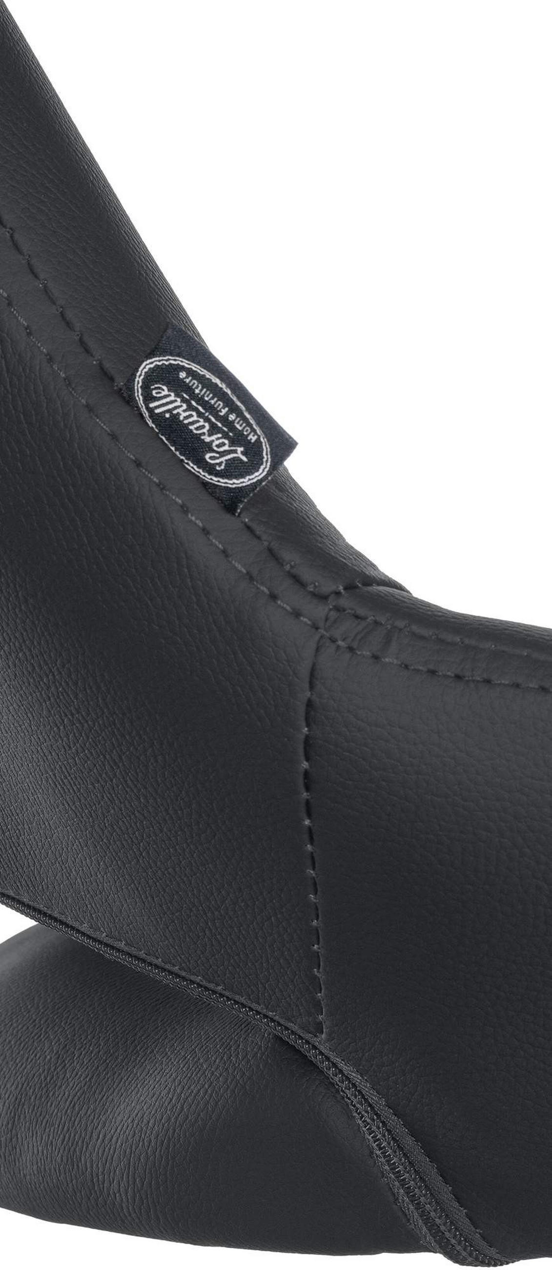 BARHOCKER Segad Kunstleder Schwarz Silber - Schwarz, Leder/Metall (47/85/48cm) - DELUKE