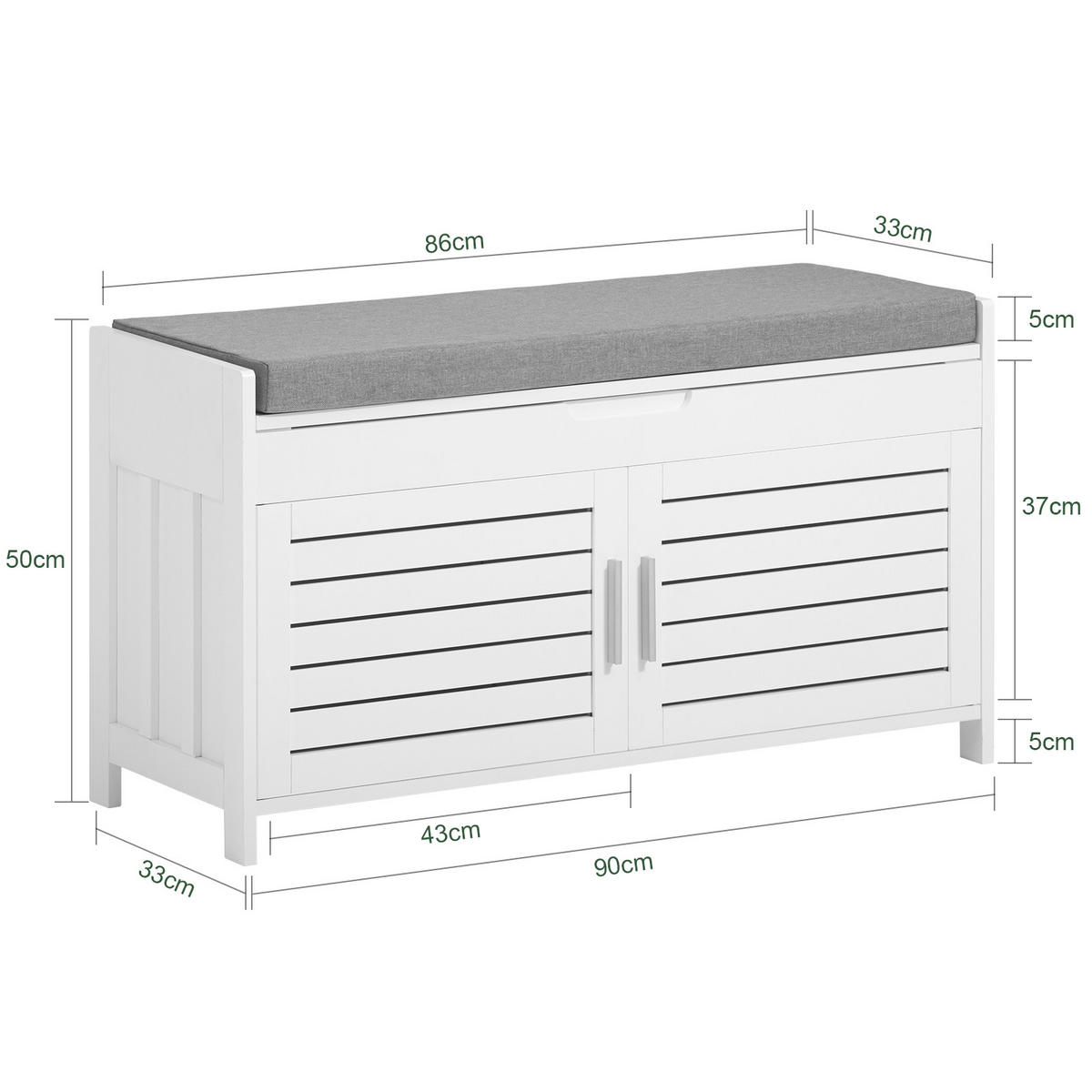 ZHI banc de stockage Aarau blanc 7466810576297 - Cdiscount Maison