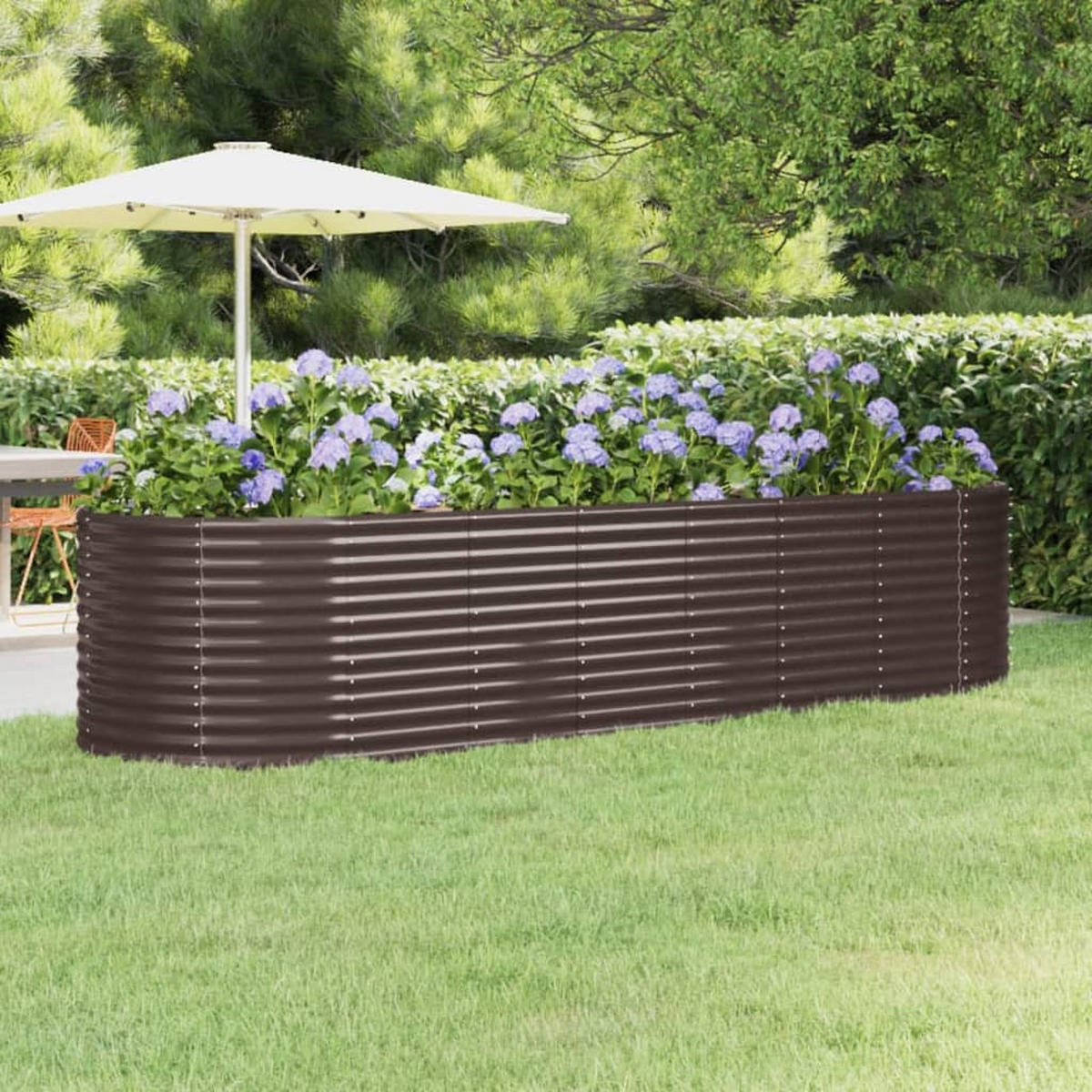 HOCHBEET Verzinkter Stahl 322x100x68 cm Braun - Braun, Metall (100/68/322cm) - furnicato