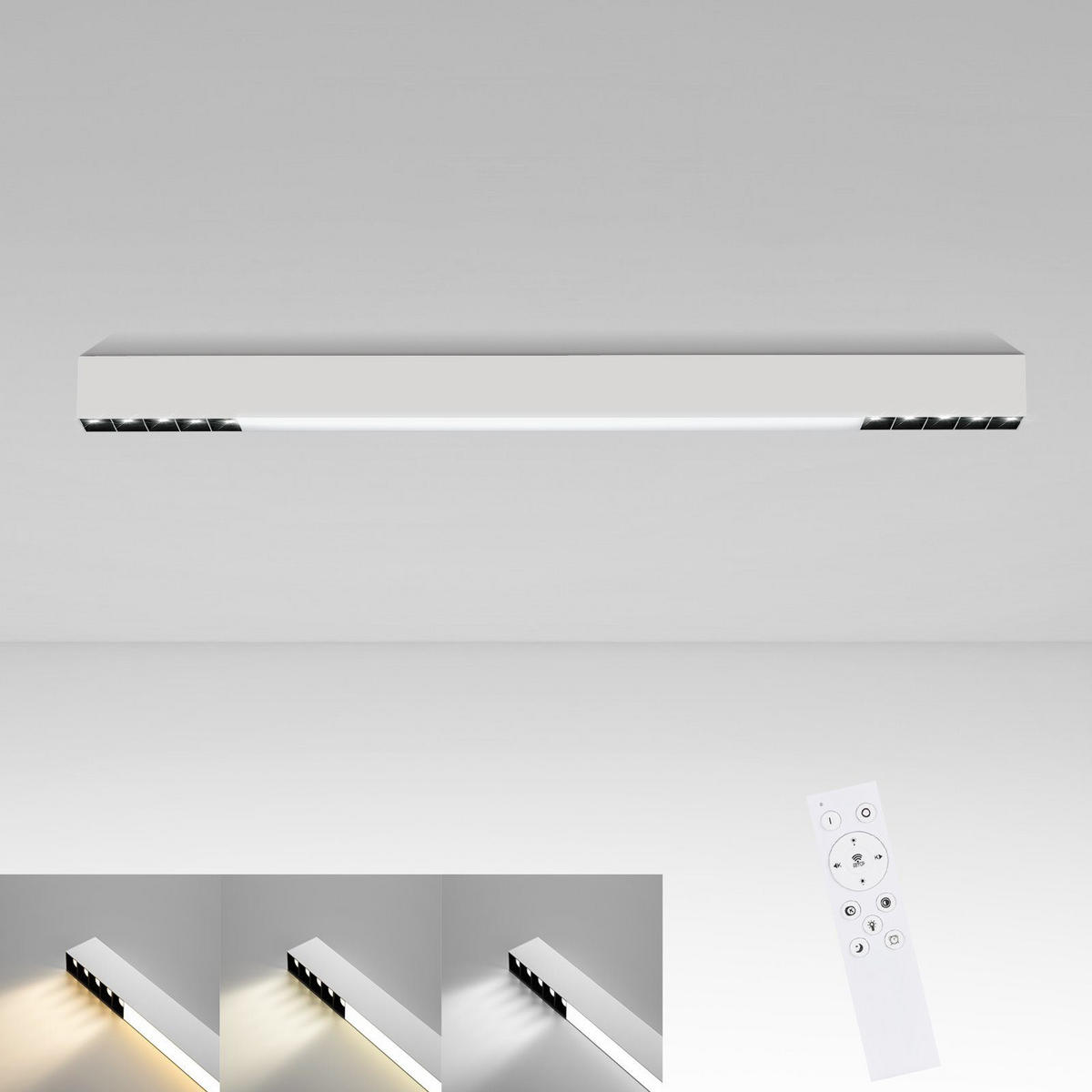 LED-DECKENLEUCHTE Ritter 80/3.5/5.5 cm - Weiß, Metall (80/5.2/3.3cm) - ZMH