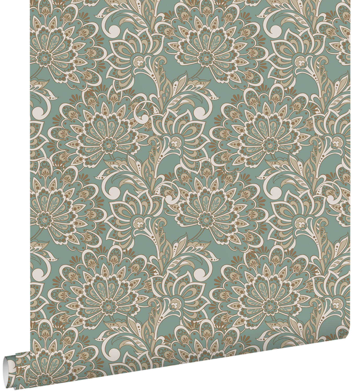 TAPETE Blumenmuster 50 x 900 cm - Grün, Papier (50/900cm) - ESTAhome