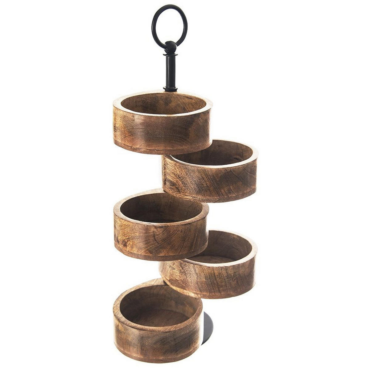STÖCKIGE HOLZETAGERE MANGO 44,5 cm Natur / Schwarz - Naturfarben, Holz (10/44.5cm) - Orion 