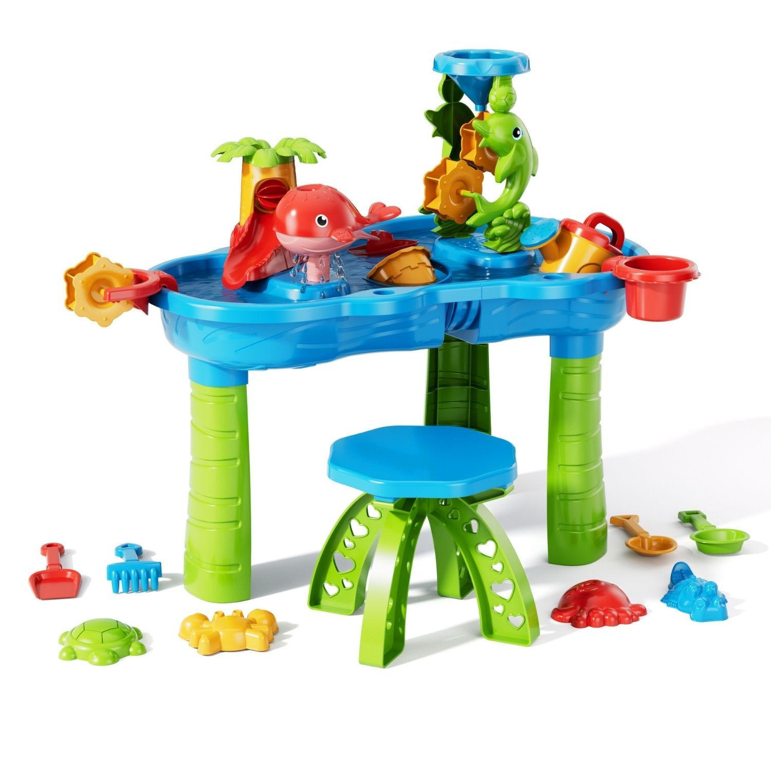WASSERSPIELTISCH NARIUS L mit Zubehör 18 Teile - Multicolor, Kunststoff (63/42/65cm) - Coemo