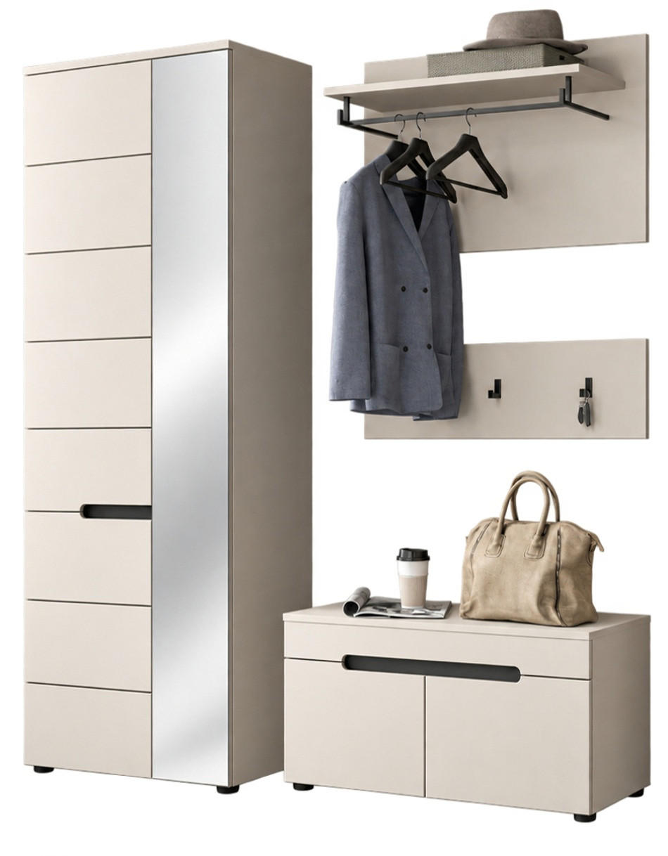 Inn.Furn Garderoben-Set Kaschmir 160x190x37 cm