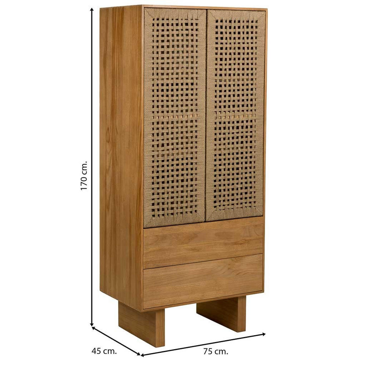 SCHRANK aus Holz 75x45x170 cm - Braun, Holz (75/170/45cm) - Wanderlust