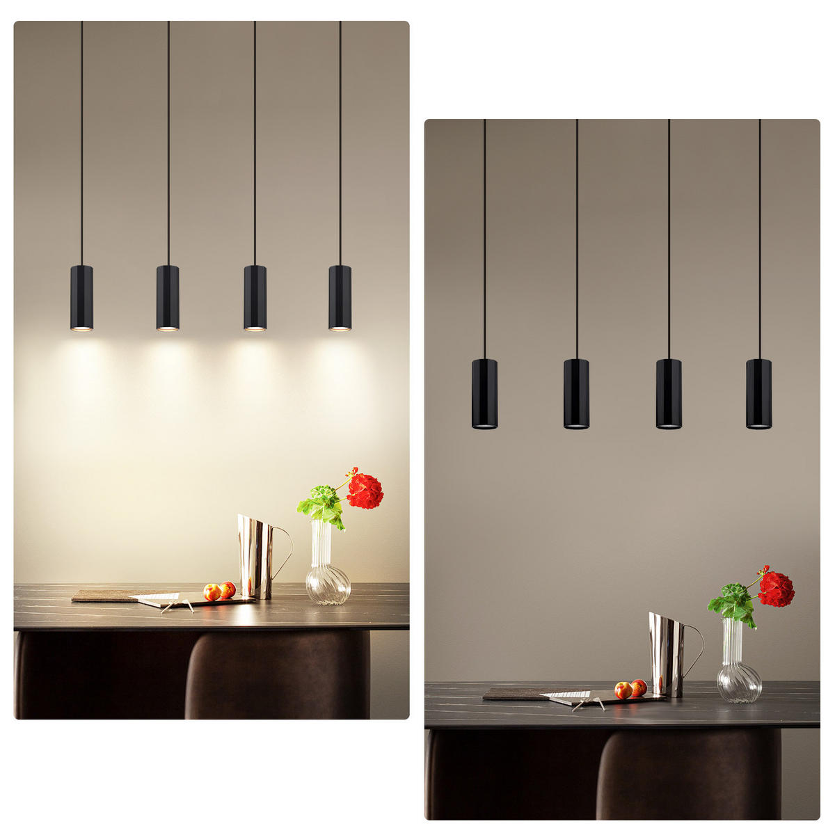 PENDELLEUCHTE Nora 60/5/10 cm - Schwarz, Metall (60/5/10cm) - ZMH