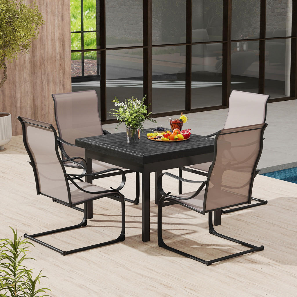 Thumbnail - Costway Terrassenstuhl, Grau, Metall, 62x108x69 cm, Gartenmöbel, Gartenstühle, Gartenstühle